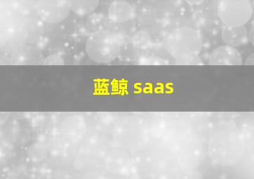 蓝鲸 saas